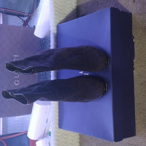 Stuart Weitzman Lithe Cola Suede Ankle Boots Size 38.5 - Picture 2 of 10